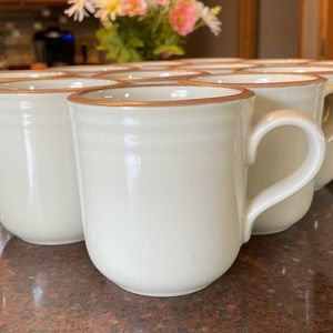 VINTAGE Noritake Stoneware Coffee Cups/Mugs Madera Ivory *Like New Condition 👀